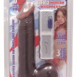 Real Skin Afro American Whoppers Vibrating Dong With Balls 8 Inch Brown