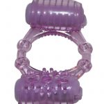 Humm Dinger Double Dinger Dual Vibrating Cockring Purple