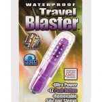 Waterproof Travel Blasters Massager With Silicone Sleeve Purple