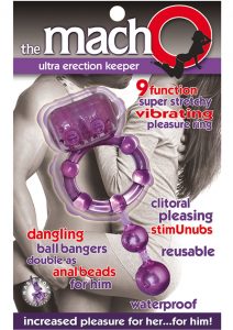 The Macho Ultra Erection Keeper Cock Ring Multispeed Purple