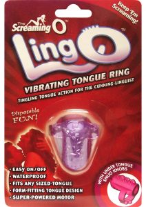 Ling O Vibrating Tongue Ring Silicone Waterproof Purple