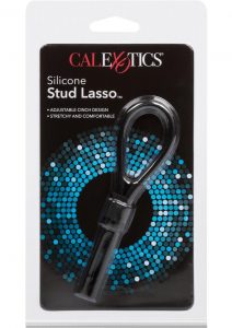 Silicone Stud Lasso Adjustable Cock Ring Black