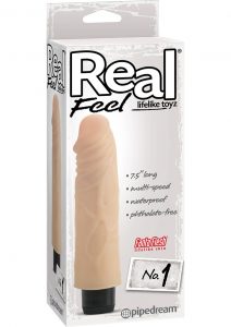 Real Feel Lifelike Toyz Number 1 Realistic Vibrator Waterproof Flesh 7.5 Inch