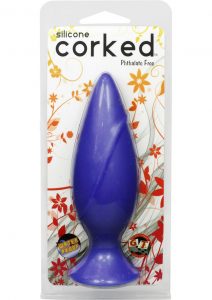 Corked Silicone Anal Plug Waterproof Medium Blue