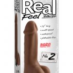 Real Feel Lifelike Toyz Number 2 Realistic Vibrator Waterproof Brown 8 Inch