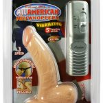 Real Skin All American Mini Whoppers Vibrating Dong With Balls Flesh 5 Inch