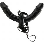 Fetish Fantasy Vibrating Double Delight Strap On 6 Inch Black