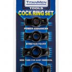 TitanMen Tools Cock Ring Set Black 4 Each Per Set