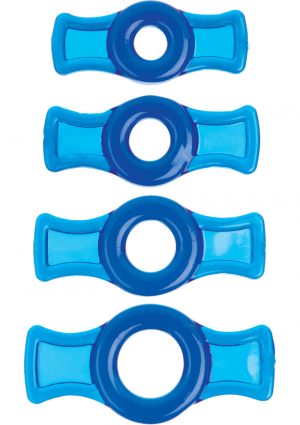 TitanMen Tools Cock Ring Set Blue 4 Each Per Set