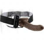 Fetish Fantasy Vibrating Hollow Strap On Brown 8 Inch