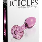 Icicles No 48 Glass Anal Plug Pink 3 Inch