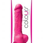 Colours Pleasures 5in Silicone Dong With Balls - Pink