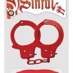 Sinful Metal Cuffs With Keys And Love Rope Red