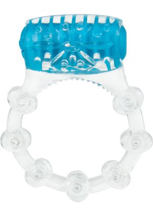 Color Pop Quickie Screaming O Vibrating Ring Silicone Cockring Blue