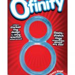 Ofinity Super Stretchy Double Silicone Cockring Waterproof Blue