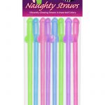Naughty Straws Glow In The Dark Assorted Colors 8 Each Per Pack