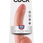 King Cock Realistic Dildo With Balls Flesh 9 Inch