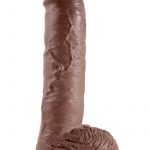 King Cock Realistic Dildo With Balls Brown 10 Inch