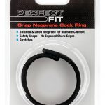 Perfect Fit Snap Neoprene Cock Ring - Black