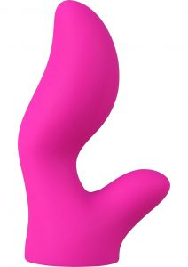 Palm Embrace Silicone Massager Head With Clit Stimulator Pink