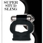 Wet Dreams Super Stud Sling Silicone Vibrating Cockring Waterproof Black