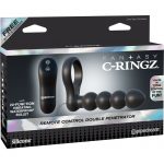 Fantasy C Ringz Remote Control Silicone Double Penetrator Cockring Waterproof Black