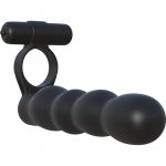 Fantasy C Ringz Posable Partner Silicone Double Penetrator Cockring Waterproof Black