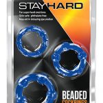 Stay Hard Beaded Cockrings Blue 3 Each Per Set