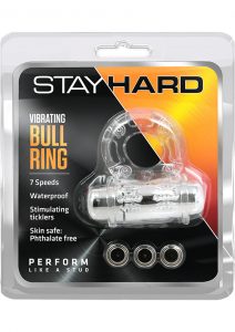 Stay Hard Vibrating Bull Ring Waterproof Clear