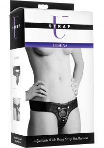 Strap U Domina Wide Band Strap On Harness Black