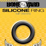 Bone Yard Silicone Ring Cockring Black 1.6 Inch Diameter