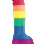 Colours Pride Edition 6in Rainbow Silicone Dildo With Balls Realistic Non-Vibrating Suction Cup Base