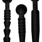 Master Series Dark Rods 3 Piece Penis Plug Set Silicone Black