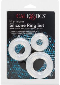 Premium Silicone Cock Ring Set Clear