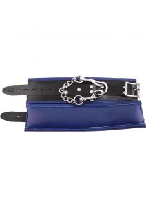 Rouge Padded Leather Wrist Cuffs Adjustable Black And Blue