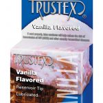 Trustex Vanilla Lubricated Reservoir Tip Flavored Latex Condom 3 Each Per Box