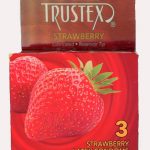 Trustex Strawberry Lubricated Reservoir Tip Flavored Latex Condom 3 Each Per Box