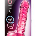 B Yours Basic 08 Realistic Jelly Dildo With Balls Pink 9 Inch