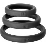 Perfect Fit Xact-Fit Silicone Ring Kit Assorted Sizes 3 Pack - Black