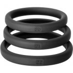 Perfect Fit Xact-Fit Silicone Ring Kit LG - XL 3 Pack - Black