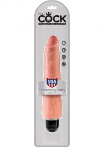 King Cock Vibrating Stiffy Realistic Dildo Waterproof Flesh 9 Inch