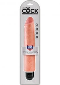 King Cock Vibrating Stiffy Realistic Dildo Waterproof Flesh 10 Inch