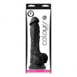 Colours Pleasures 7in Silicone Dildo With Balls - Black