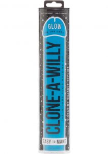 Clone A Willy Silicone Vibrating In Home Penis Molding Kit Glow In The Dark Blue