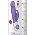 The Thrusting Rabbit USB Rechargeable Clitoral Stimulation Silicone Vibrator Splashproof Purple