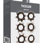 Link Tickler Ring Set Assorted Textured Cockrings Waterproof Smoke 6 Each Per Pack