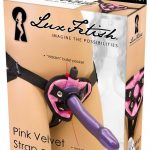 Lux Fetish Pink Velvet Strap-On Harness Adjustable