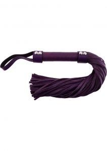 Rouge H Style Handle Leather Flogger Purple