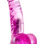 Naturally Yours Vibrating Ding Dong Jelly Dildo With Balls Waterproof Pink 6.5 Inch