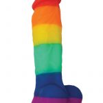 Colours Pride Edition 5in Rainbow Silicone Dildo With Balls Realistic Non-Vibrating Suction Cup Base